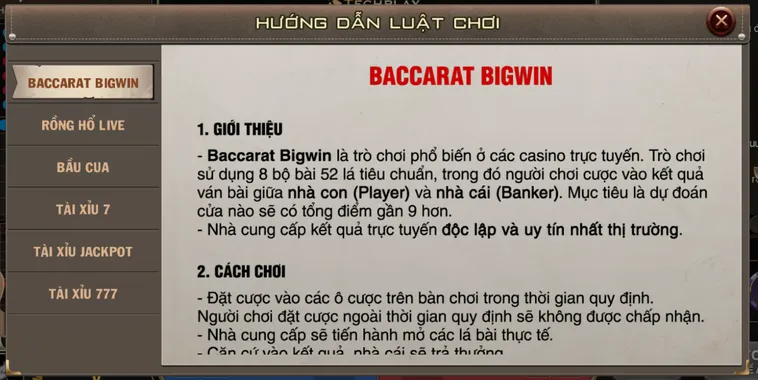Baccarat BigWin Livestream Tại B52 Club Đỉnh Cao Cá Cược Đẳng Cấp Thượng Lưu
