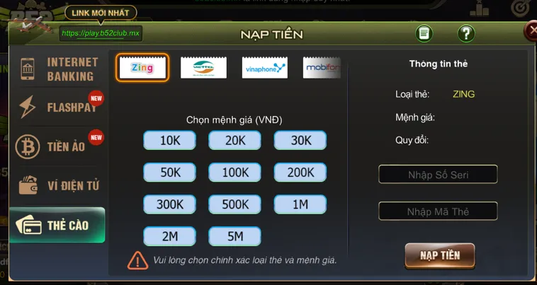 Nạp Tiền B52 Club Siêu Tốc Mở Ra Cánh Cửa Chinh Phục Kho Giải Trí Đỉnh Cao
