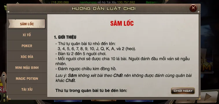 Sâm Lốc Tại B52 Club Đấu Trường Giải Trí Đỉnh Cao Cho Cao Thủ