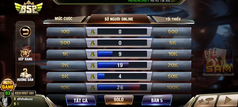 Sâm Lốc Tại B52 Club Đấu Trường Giải Trí Đỉnh Cao Cho Cao Thủ