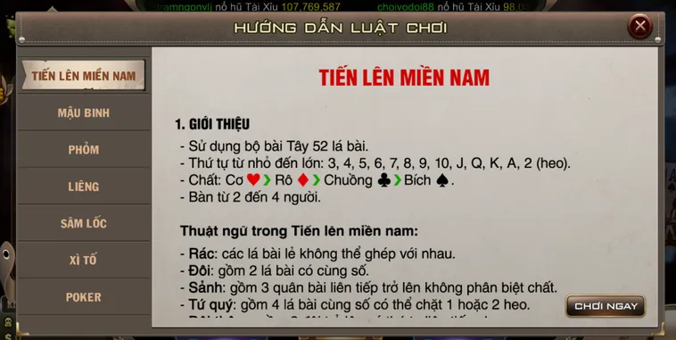 Tiến Lên Miền Nam Tại B52 Club Đỉnh Cao Chinh Phục Mọi Cao Thủ