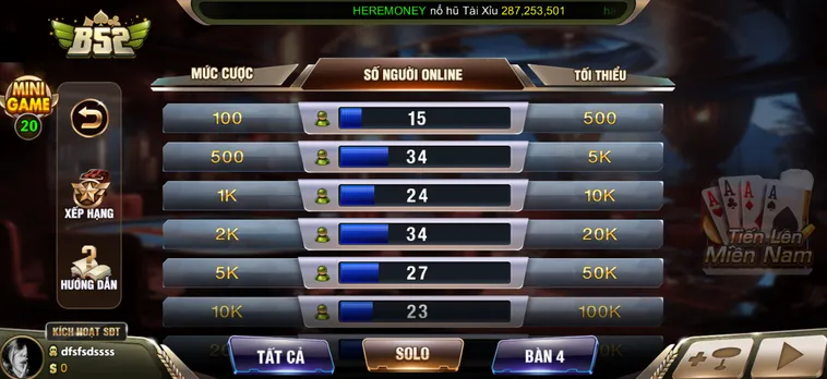 Tiến Lên Miền Nam Tại B52 Club Đỉnh Cao Chinh Phục Mọi Cao Thủ