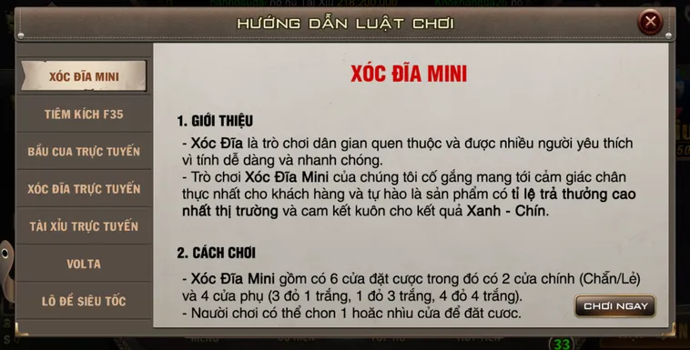 Bùng Nổ Cảm Xúc Cùng Minigame Xóc Dĩa Mini Tại B52 Club Đẳng Cấp